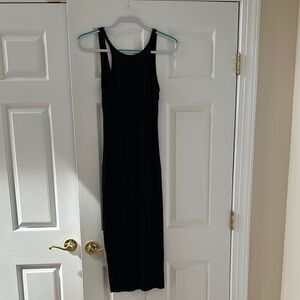 Lovers + Friends Black Halter Sheath Midi Dress